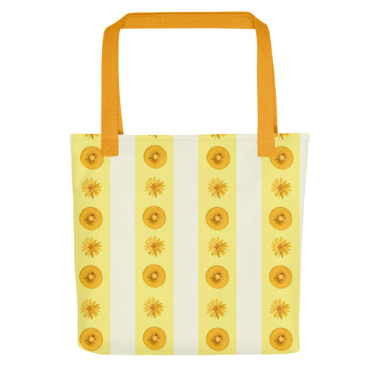 Kiwi Fruits and Flowers Tote Bag