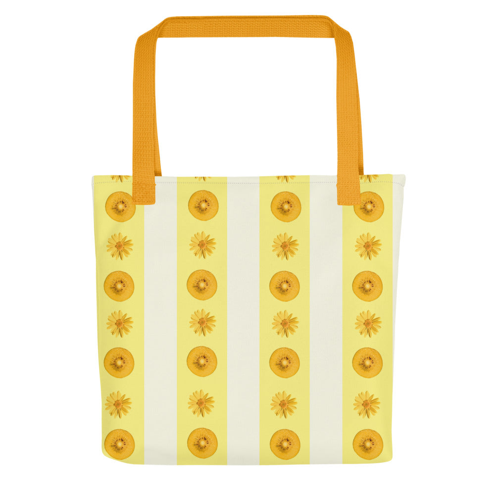 Kiwi Fruits and Flowers Tote Bag