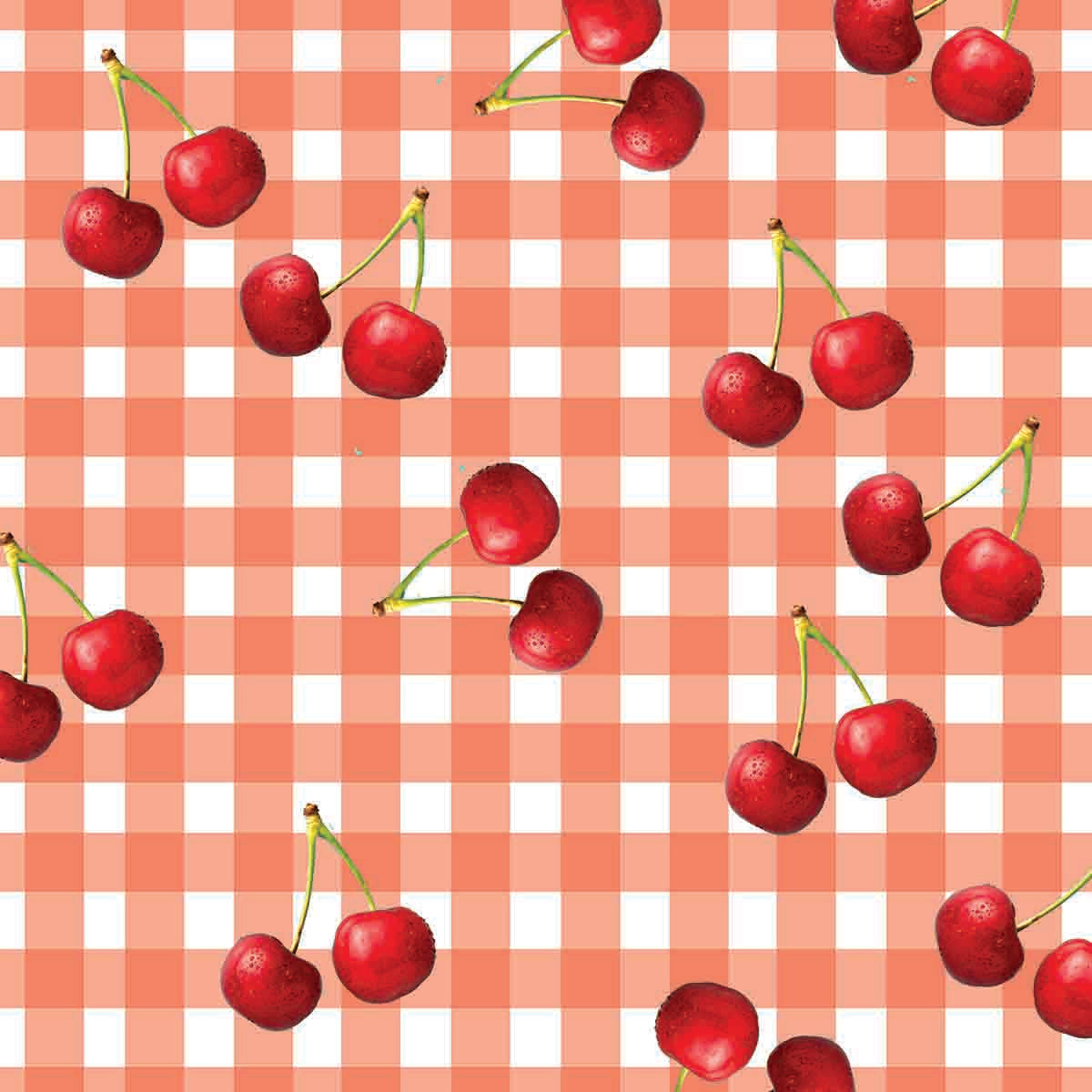 A3 Cherry Checkered Print