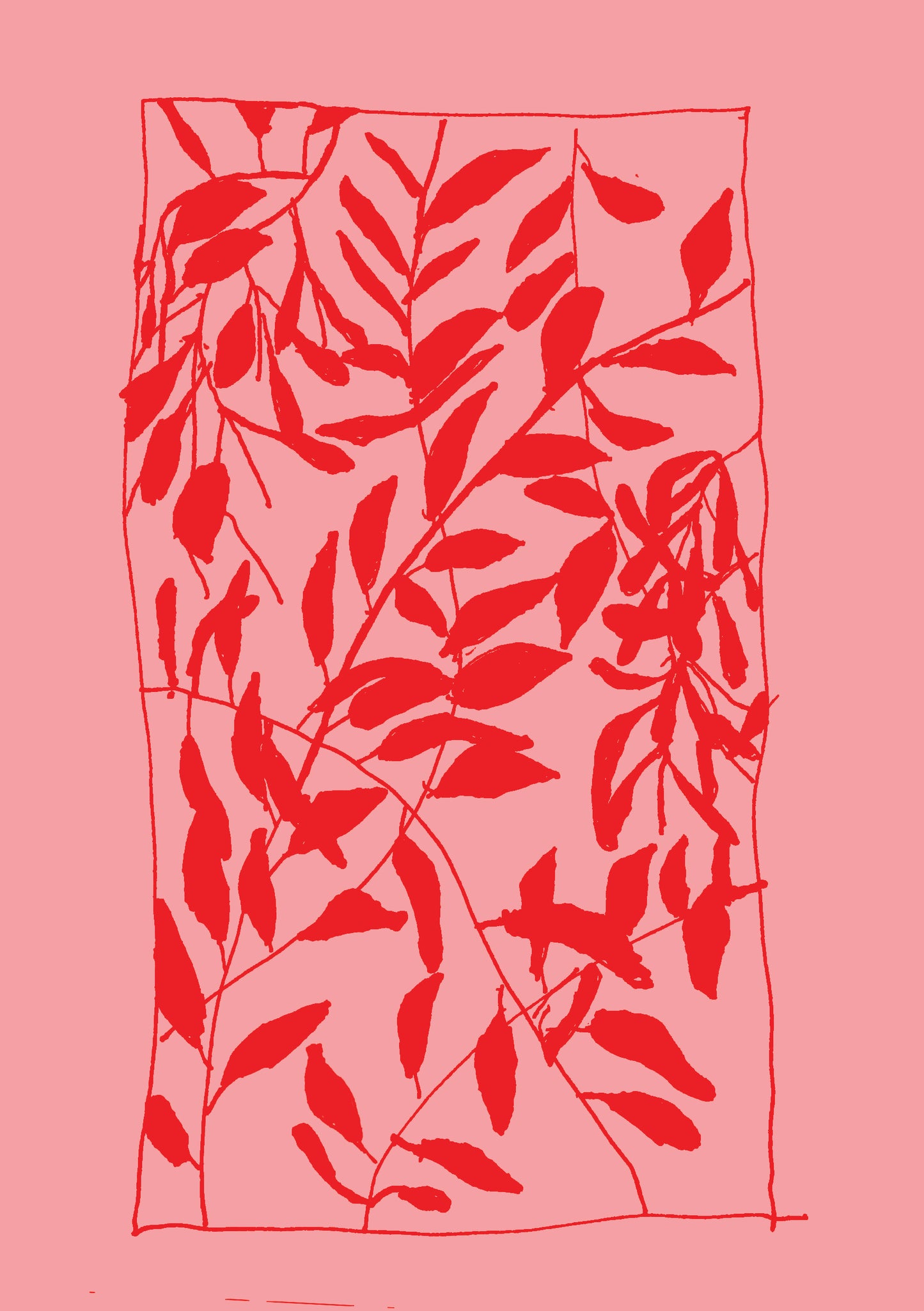 A3 Red Leaves Print