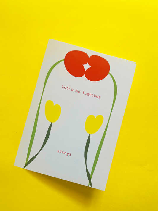 A5 Size Greeting Card Let's Be Together Always (Blue)