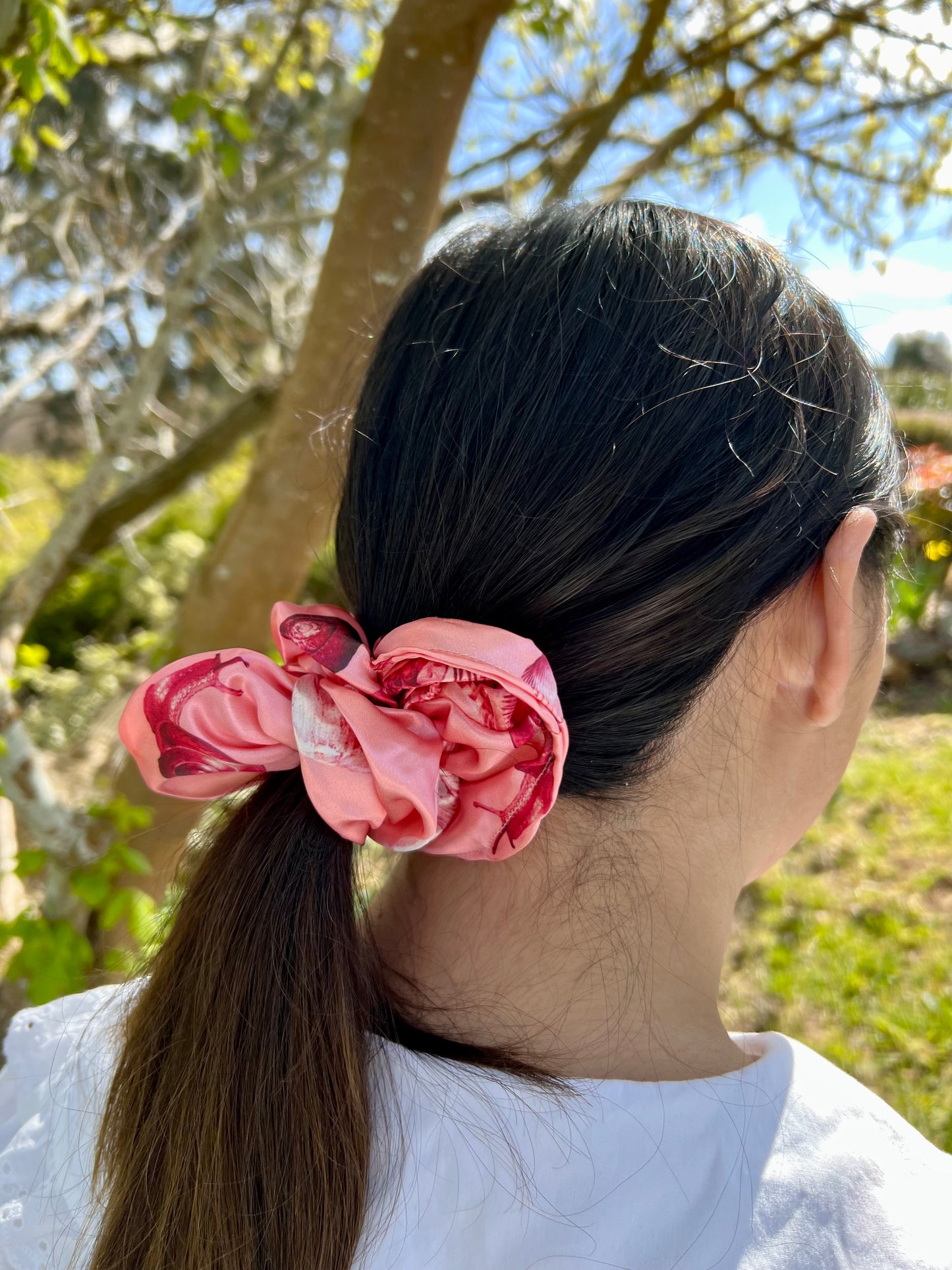 Pink Snails and Shells Hair Scrunchie